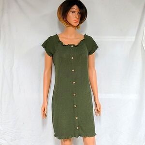 No boundaries Hunter Green Ribbed Dress